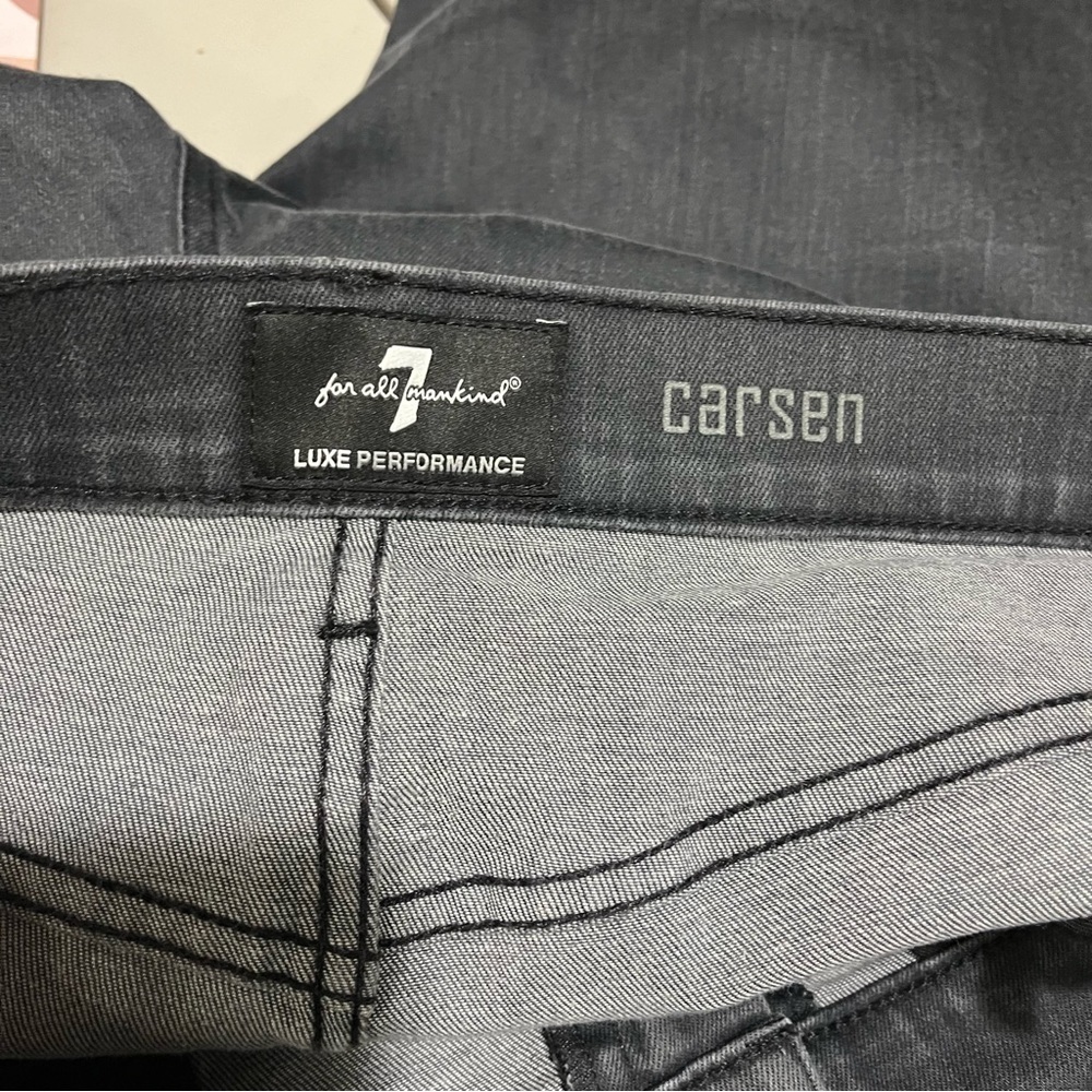 7 For All Mankind Carsen Jeans Black Size 36 Straight Leg - Picture 5 of 7